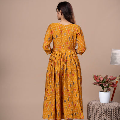 Chanderi Silk One Piece Dress With Dupatta