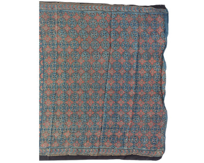 Buy Ajrakh Print Natural Dye Modal Silk Saree – Tvahra