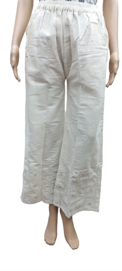 Sequin And Embroidery Khadi Cotton Pallazo