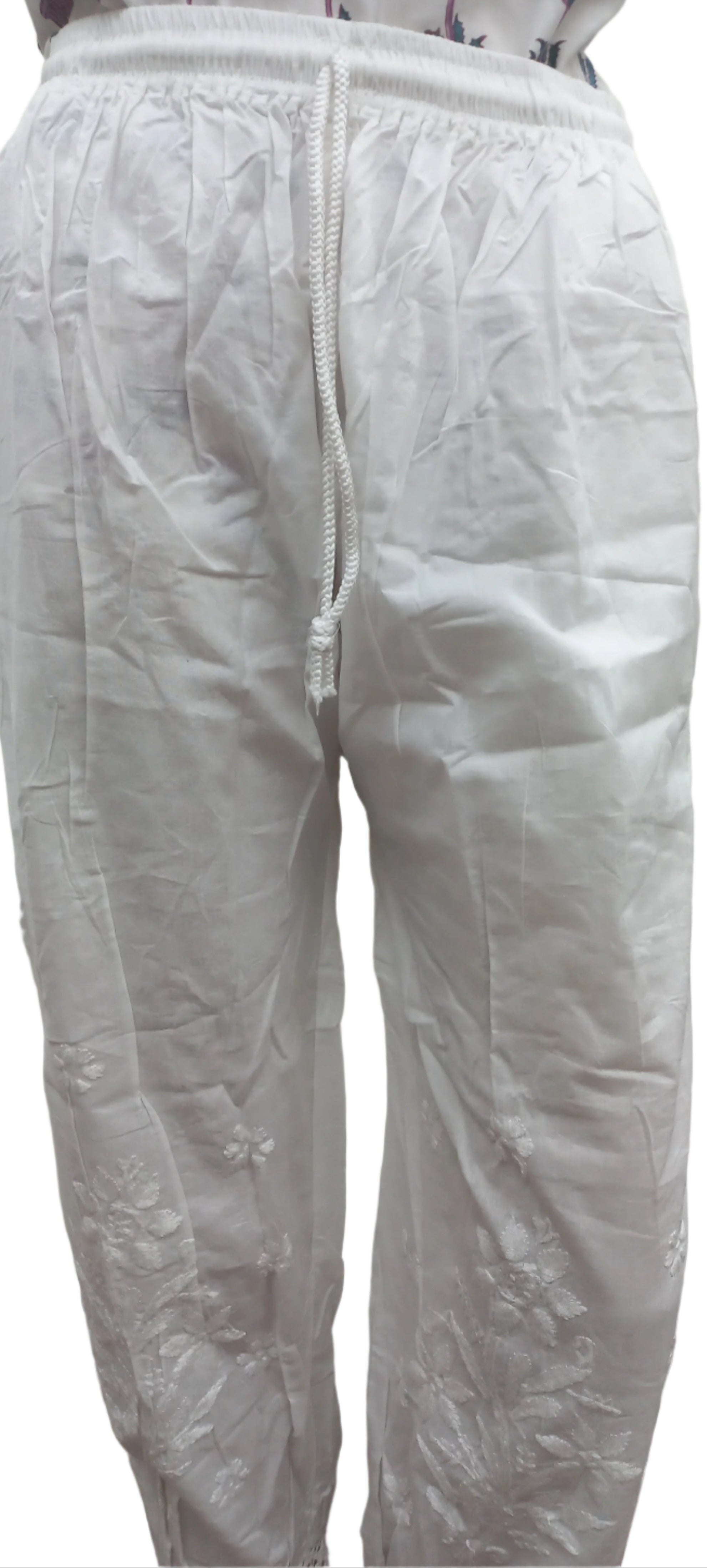 Chikankari Afghan Cotton Pant