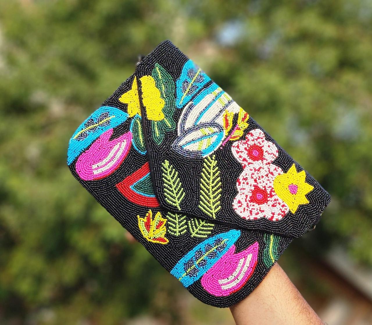 Embellished Bohemian Canvas Evening Sling