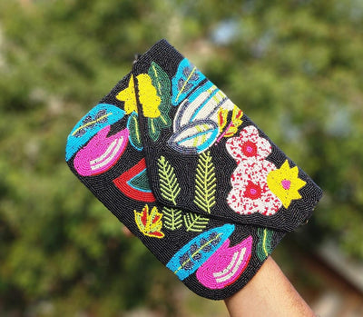 Embellished Bohemian Canvas Evening Sling