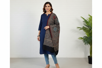 Black Geometric Stole Lifestyle