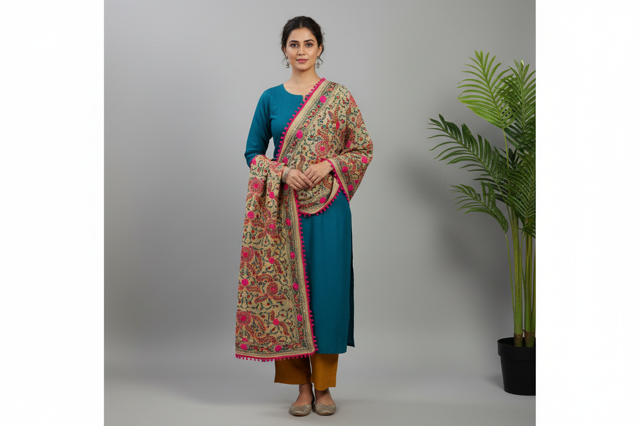 Phulkari Dupatta with Long Kurta