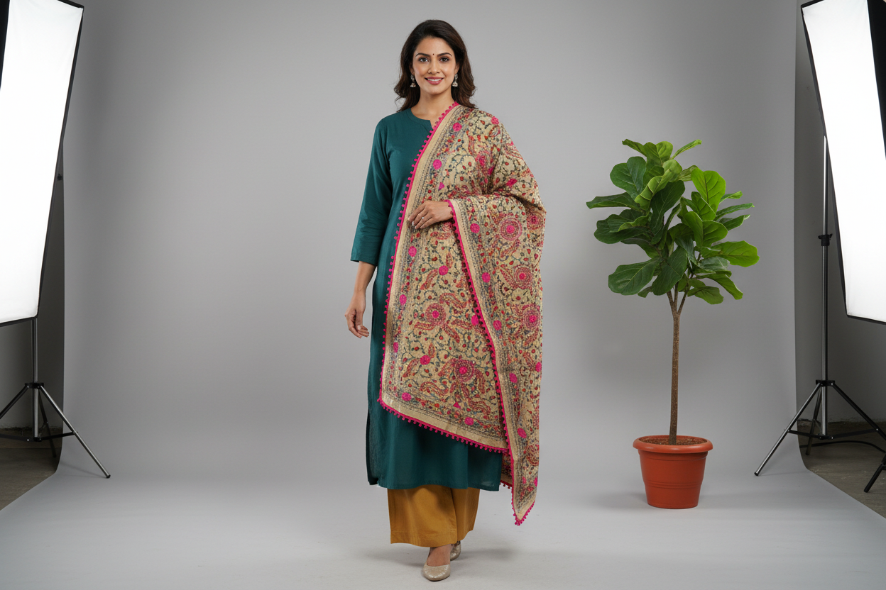 Phulkari Dupatta with Long Kurta
