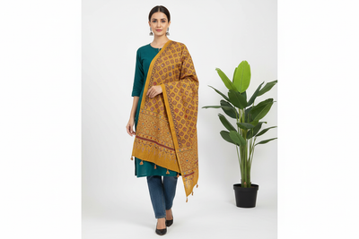 Yellow Ajrakh Dupatta Lifestyle